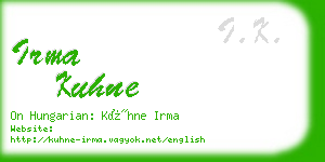 irma kuhne business card